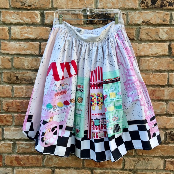 Unique Vintage 🍭 Candy Shop 🍬 Swing Skirt - Picture 2 of 6